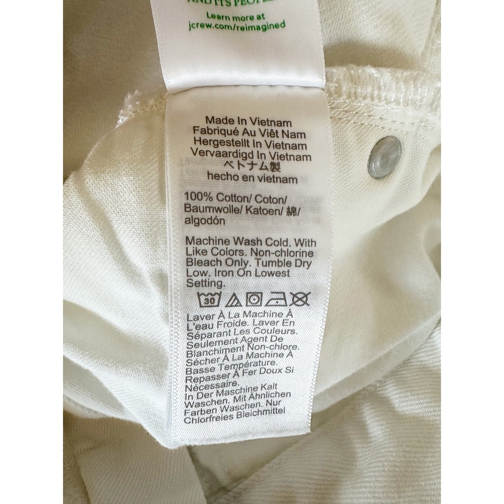 J.Crew High-Rise Superwide-Leg Jeans White 100% Cotton Size 30 - Picture 7 of 8